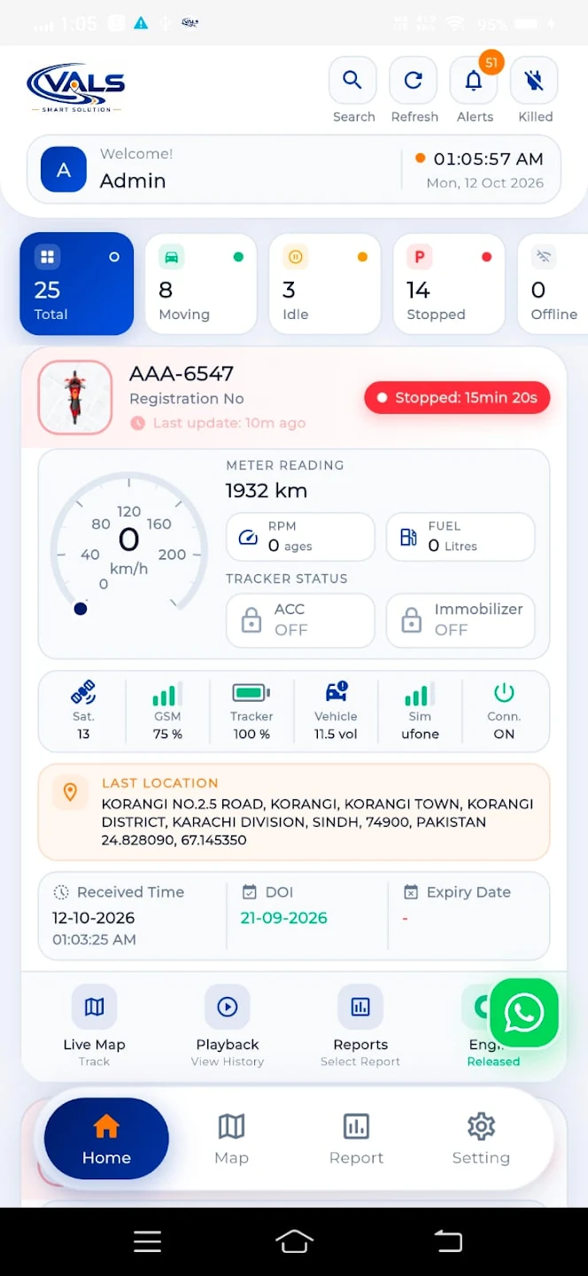 VALS mobile application screen 4